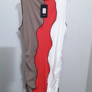 Cinched multi color dress